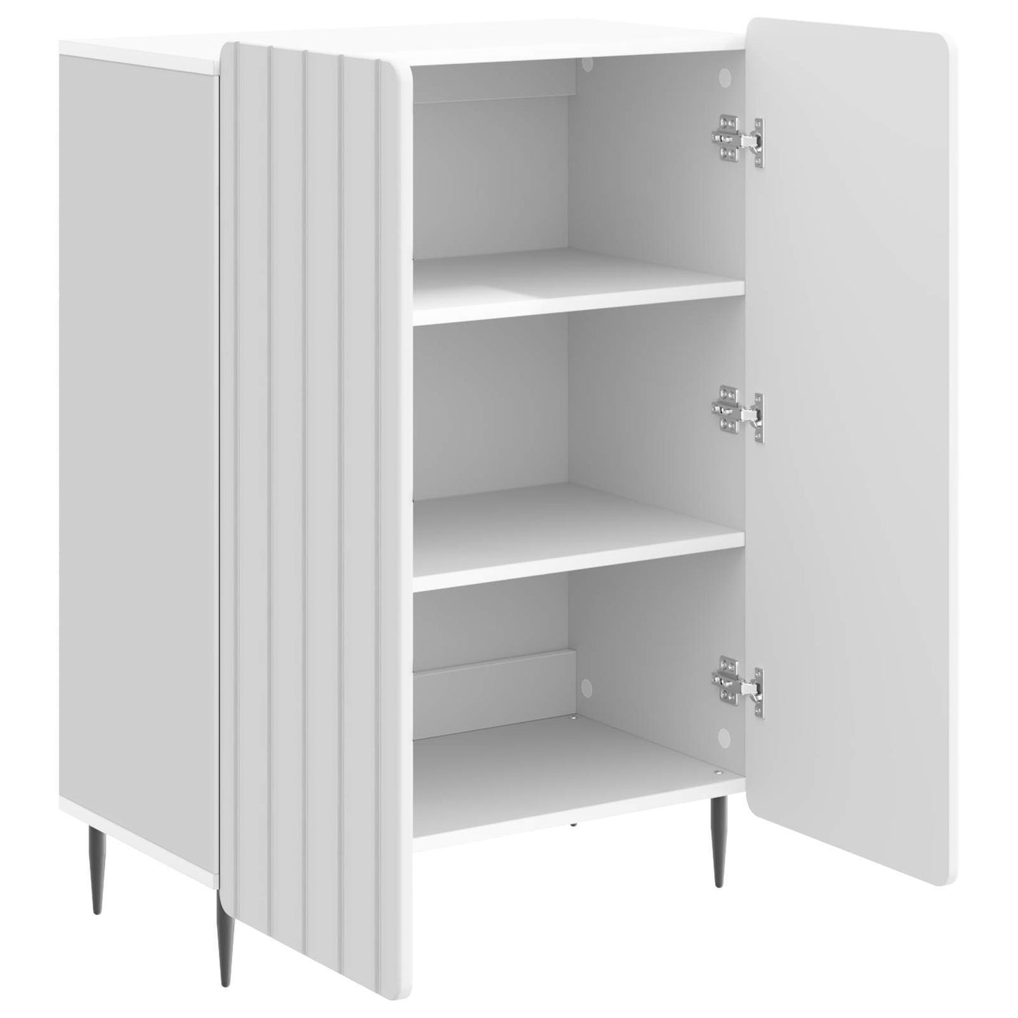 Sideboard High Gloss White 66 x 34.5 x 92 cm Engineered Wood
