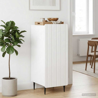 Sideboard High Gloss White 34.5 x 33 x 92 cm Engineered Wood