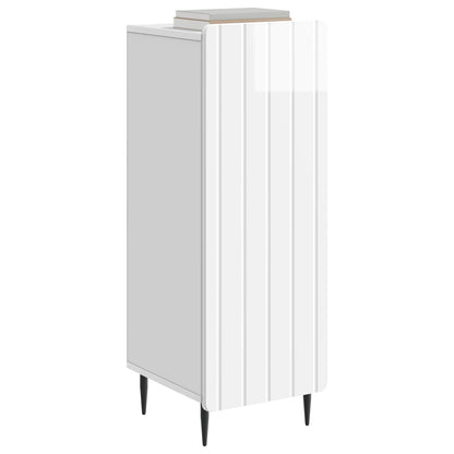Sideboard High Gloss White 34.5 x 33 x 92 cm Engineered Wood