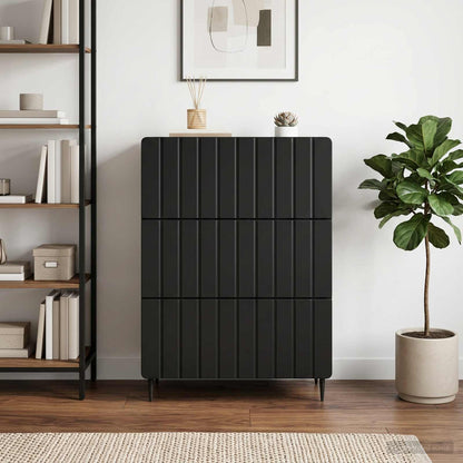 Drawer Cabinet Black 66 x 34.5 x 92 cm Engineered Wood
