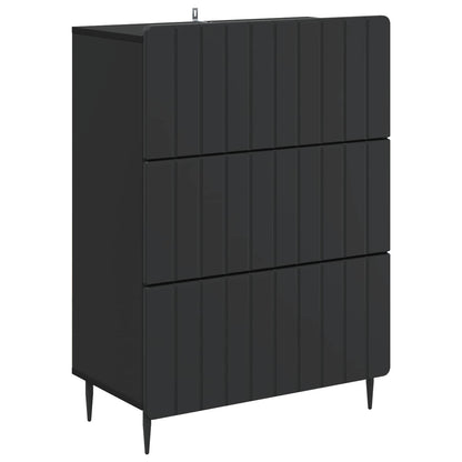 Drawer Cabinet Black 66 x 34.5 x 92 cm Engineered Wood