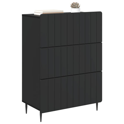 Drawer Cabinet Black 66 x 34.5 x 92 cm Engineered Wood