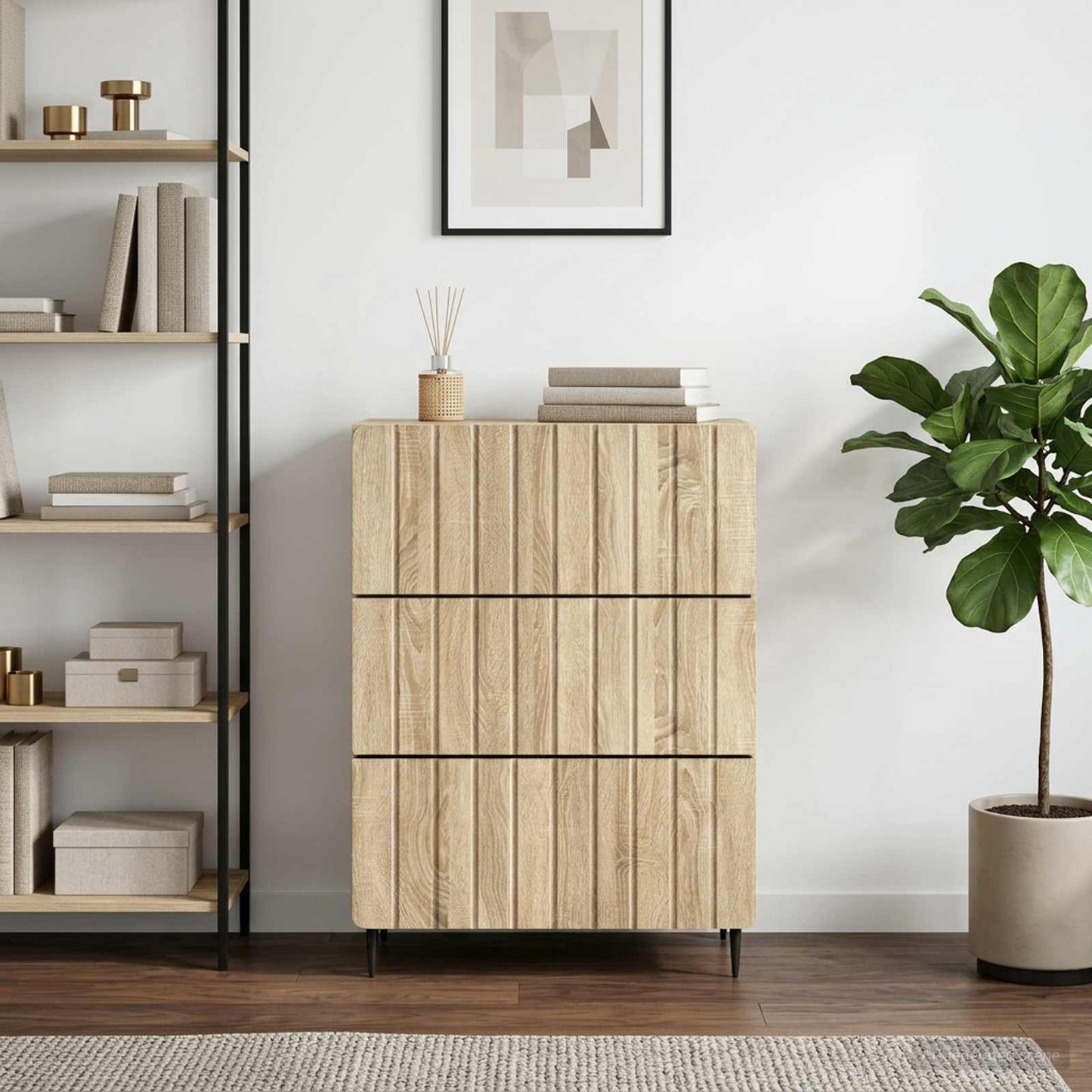 Drawer Cabinet Sonoma Oak 66 x 34.5 x 92 cm Engineered Wood