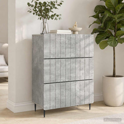 Drawer Cabinet Concrete Grey 66 x 34.5 x 92 cm Engineered Wood