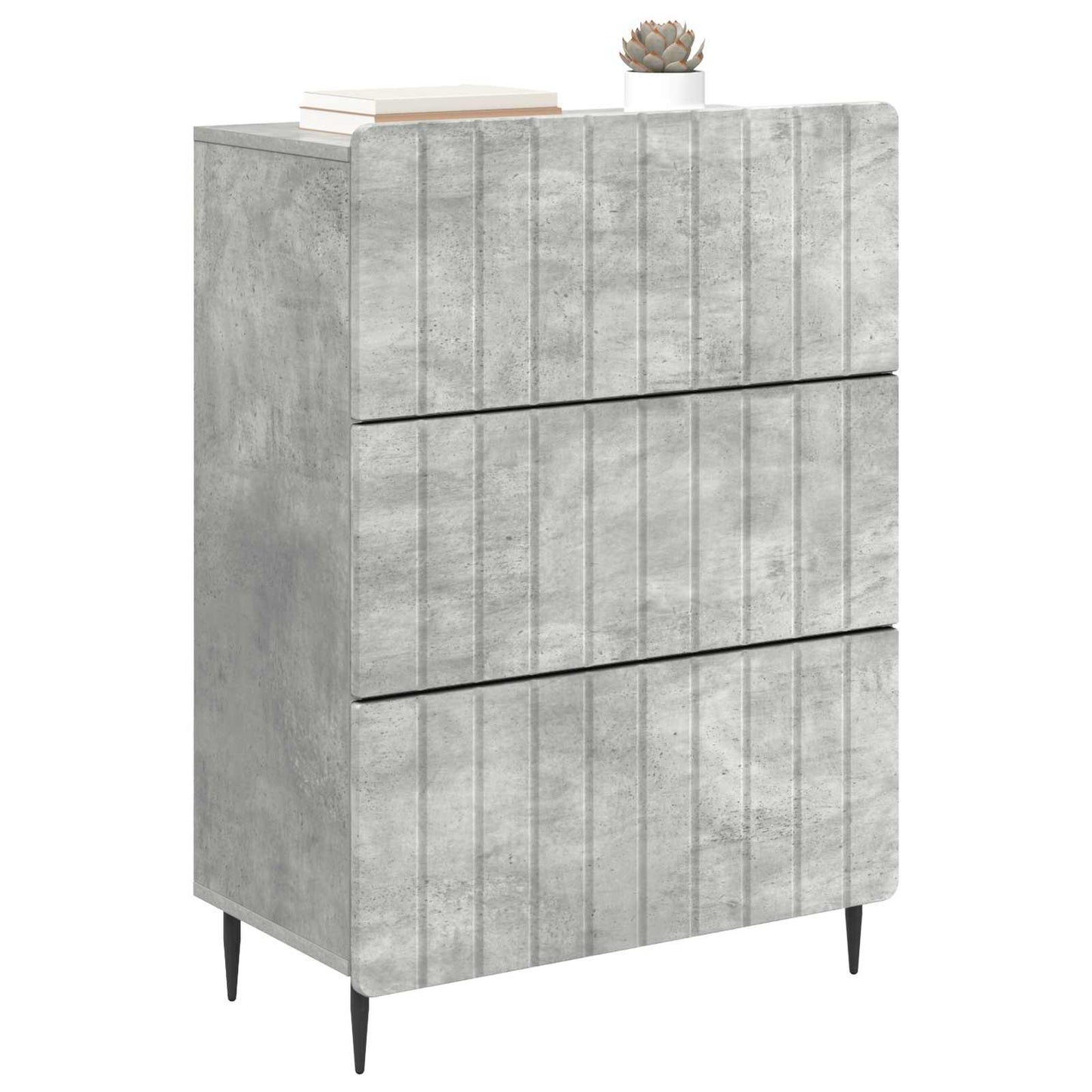 Drawer Cabinet Concrete Grey 66 x 34.5 x 92 cm Engineered Wood