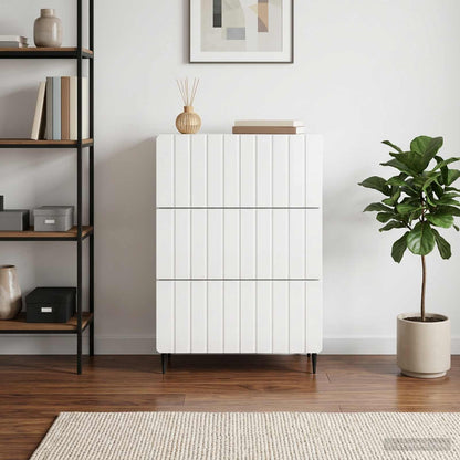 Drawer Cabinet High Gloss White 66 x 34.5 x 92 cm