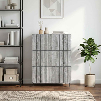 Drawer Cabinet 66 x 34.5 x 92 cm Engineered Wood Grey Sonoma