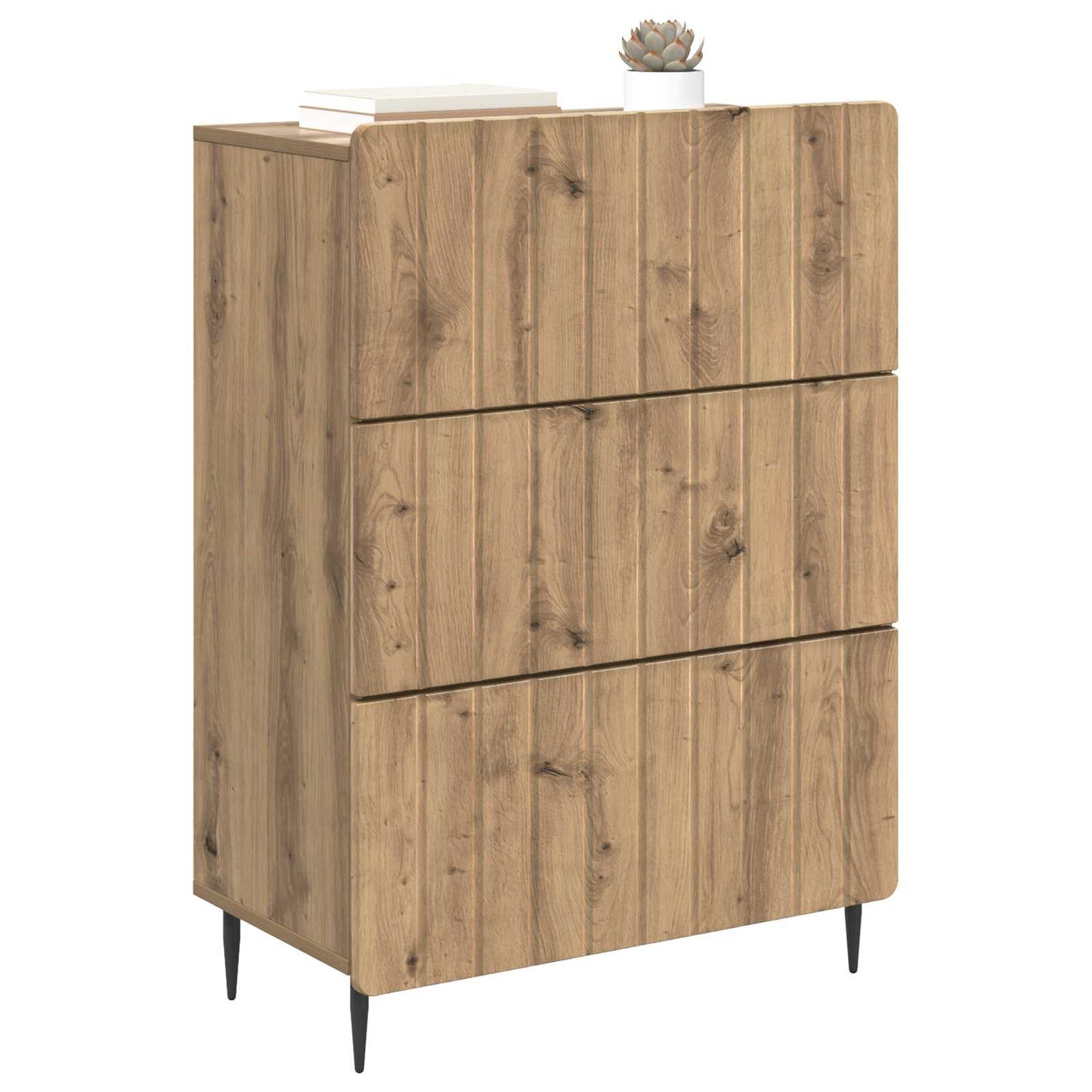 Drawer Cabinet 66 x 34.5 x 92 cm Engineered Wood Artisan Oak