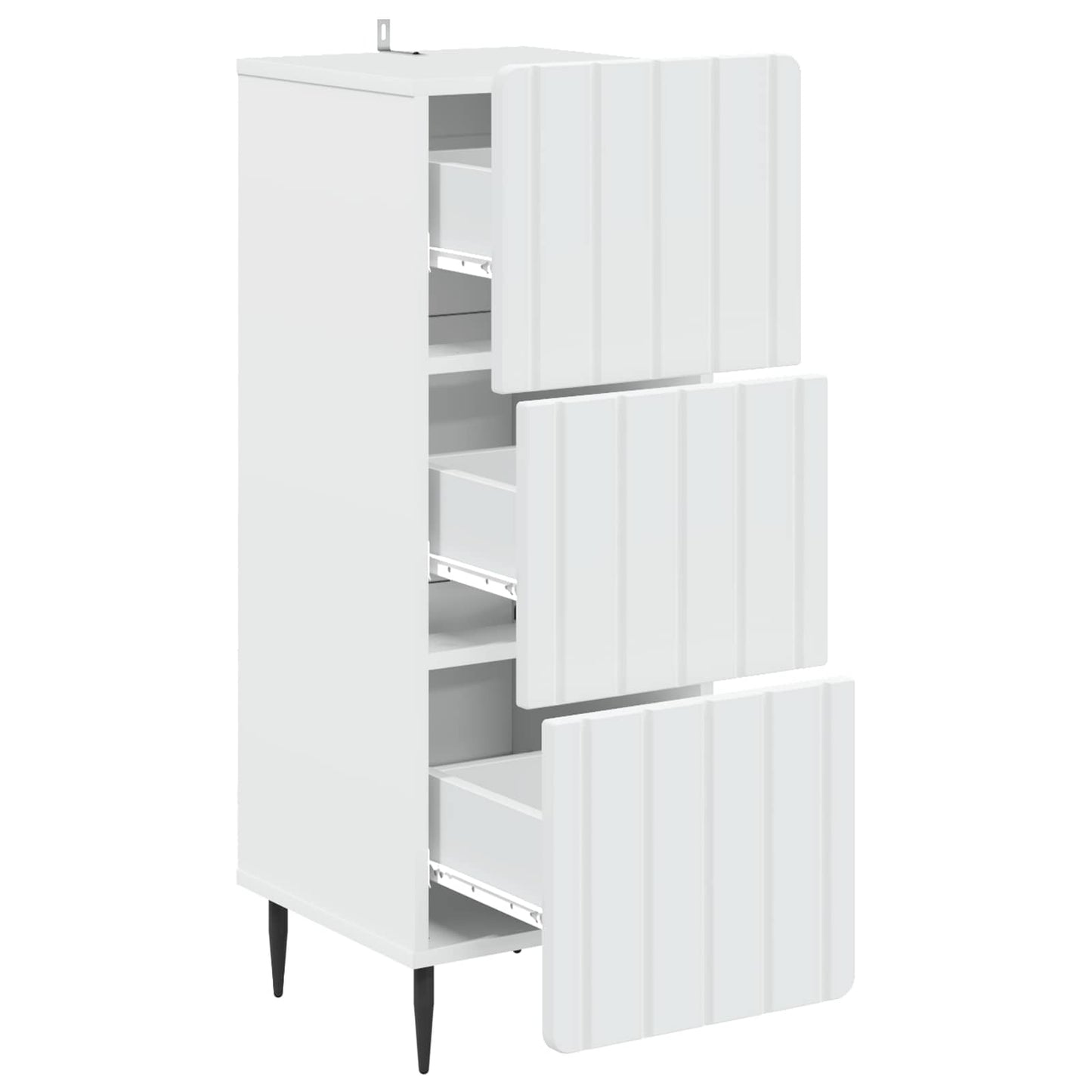 Drawer Cabinet White 33 x 34.5 x 92 cm Engineered Wood