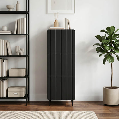Drawer Cabinet Black 33 x 34.5 x 92 cm Engineered Wood