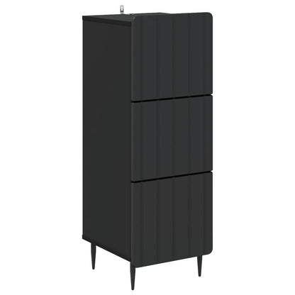 Drawer Cabinet Black 33 x 34.5 x 92 cm Engineered Wood