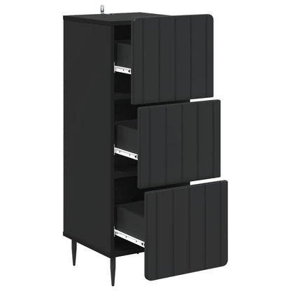 Drawer Cabinet Black 33 x 34.5 x 92 cm Engineered Wood