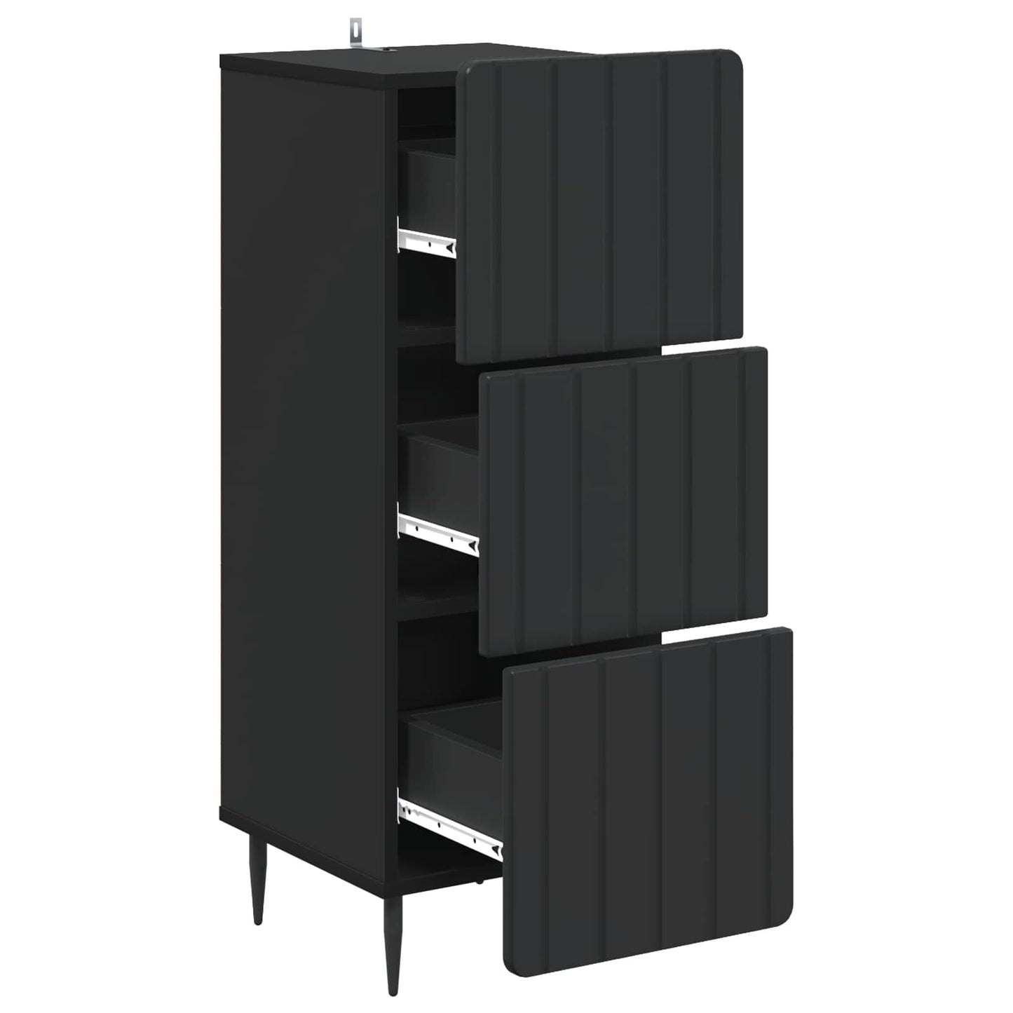 Drawer Cabinet 33 x 34.5 x 92 cm Engineered Wood Black
