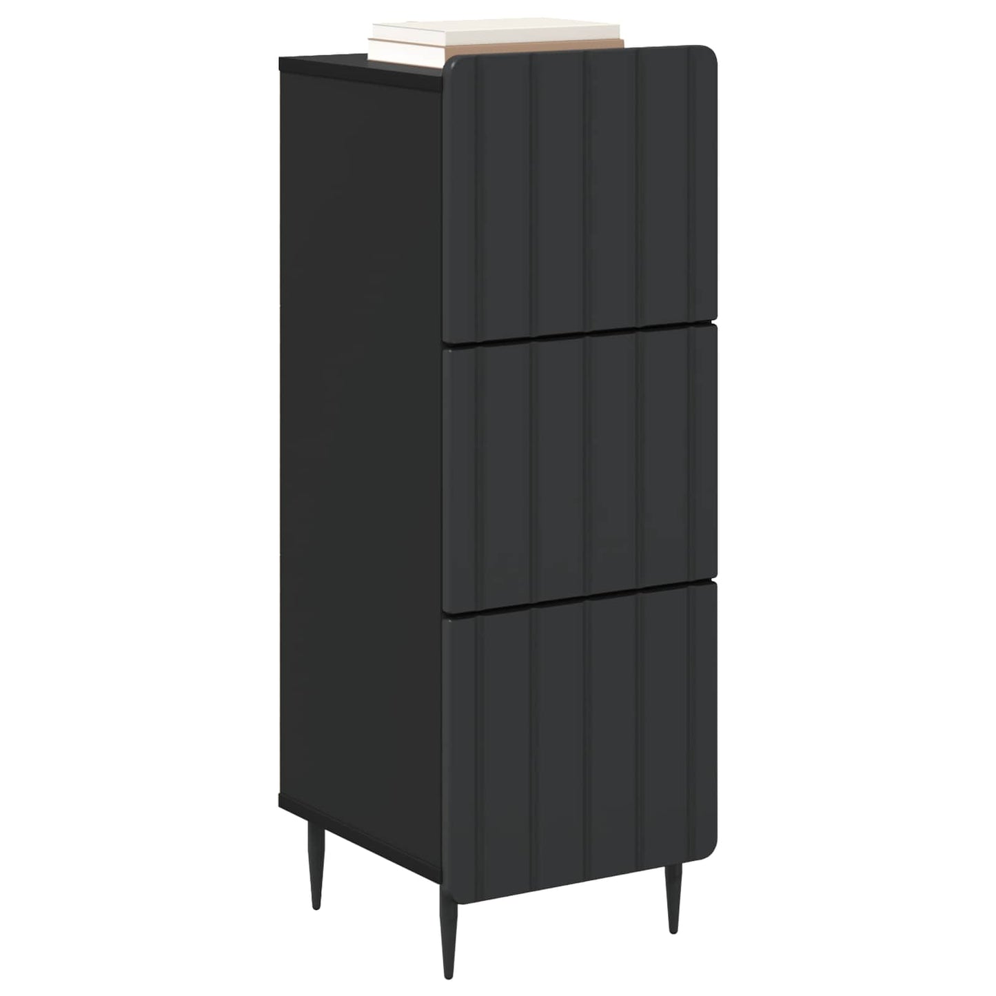 Drawer Cabinet Black 33 x 34.5 x 92 cm Engineered Wood