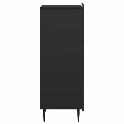 Drawer Cabinet Black 33 x 34.5 x 92 cm Engineered Wood