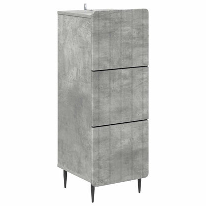 Drawer Cabinet Concrete Grey 33 x 34.5 x 92 cm Engineered Wood