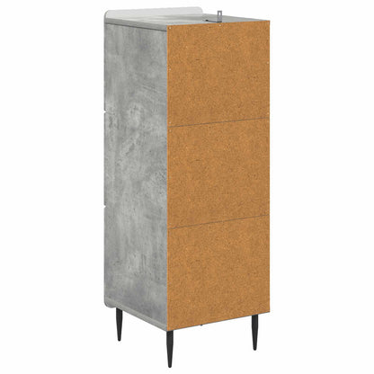 Drawer Cabinet Concrete Grey 33 x 34.5 x 92 cm Engineered Wood