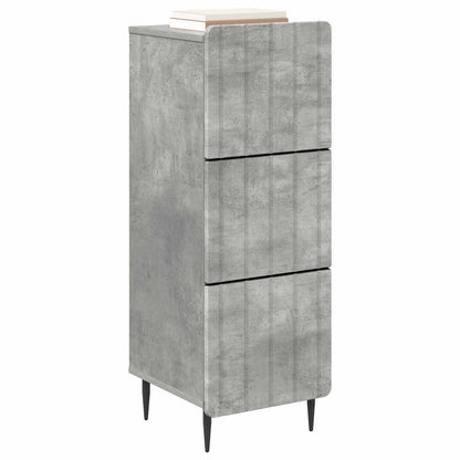 Drawer Cabinet Concrete Grey 33 x 34.5 x 92 cm Engineered Wood