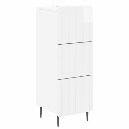 Drawer Cabinet High Gloss White 33 x 34.5 x 92 cm