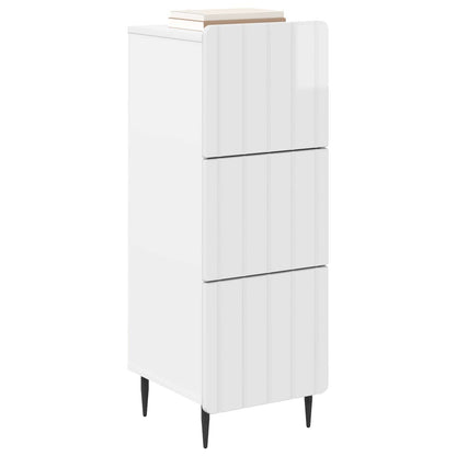 Drawer Cabinet High Gloss White 33 x 34.5 x 92 cm
