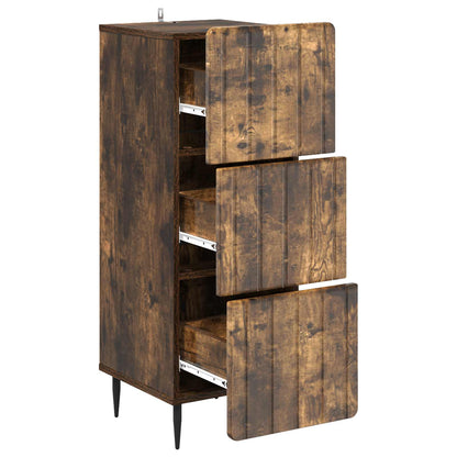 Drawer Cabinet Smoked Oak 33 x 34.5 x 92 cm Engineered Wood