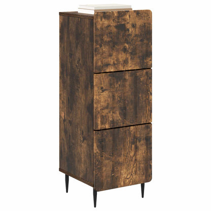 Drawer Cabinet Smoked Oak 33 x 34.5 x 92 cm Engineered Wood
