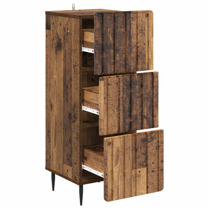 Drawer Cabinet Old Wood 33 x 34.5 x 92 cm Engineered Wood