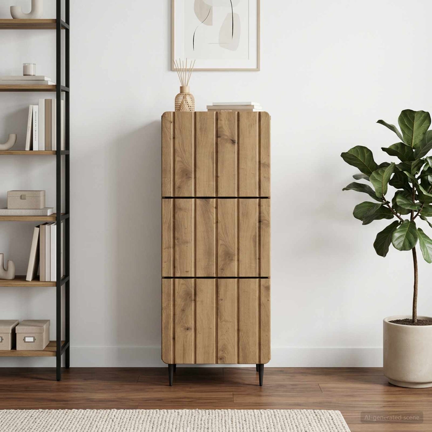 Drawer Cabinet Artisan Oak 33 x 34.5 x 92 cm Engineered Wood