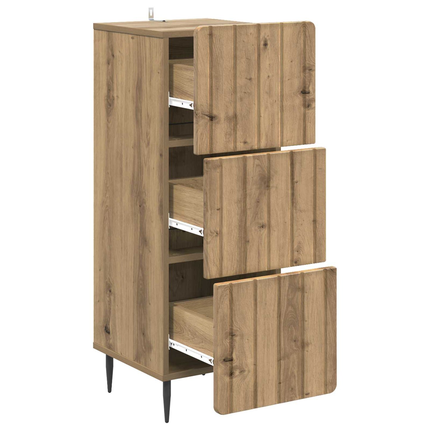 Drawer Cabinet 33 x 34.5 x 92 cm Engineered Wood Artisan Oak