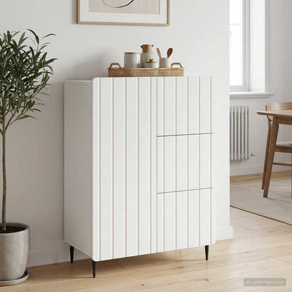 Sideboard with Drawer White 66 x 34.5 x 91.5 cm Engineered Wood
