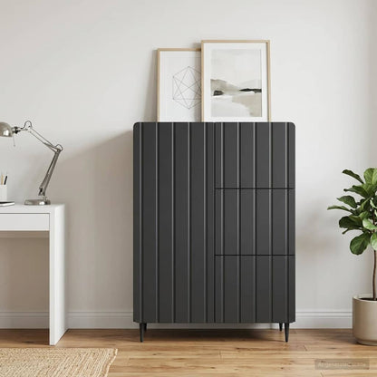 Sideboard with Drawer Black 66 x 34.5 x 91.5 cm Engineered Wood