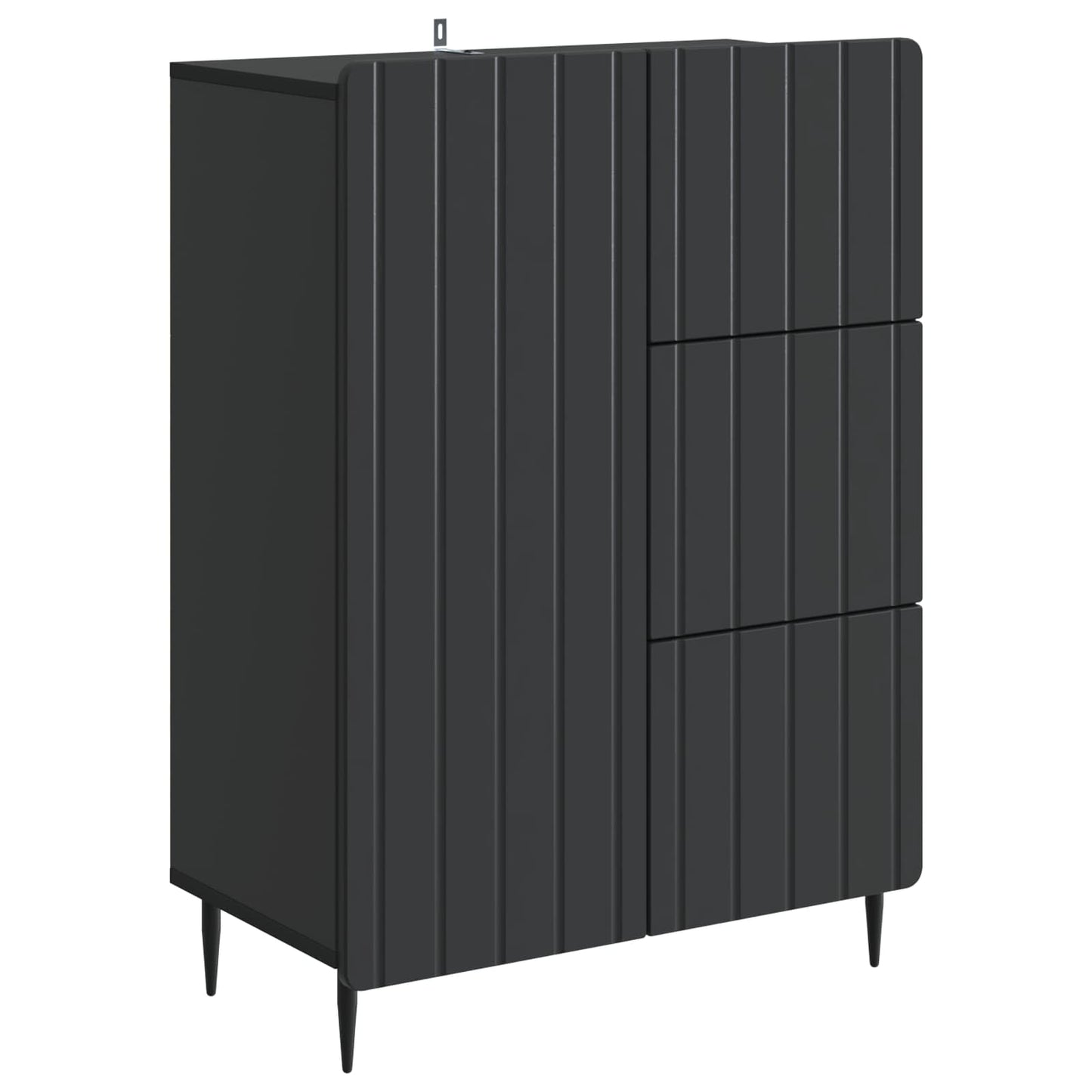 Sideboard with Drawer Black 66 x 34.5 x 91.5 cm Engineered Wood