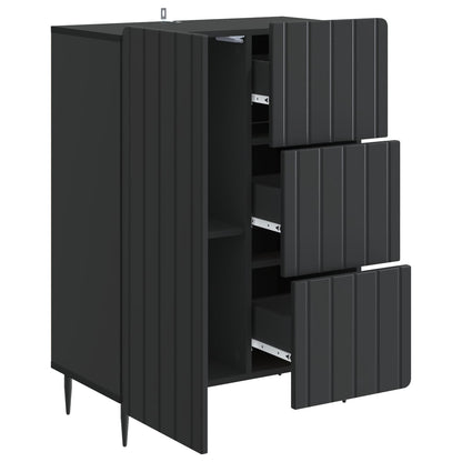 Sideboard with Drawer Black 66 x 34.5 x 91.5 cm Engineered Wood