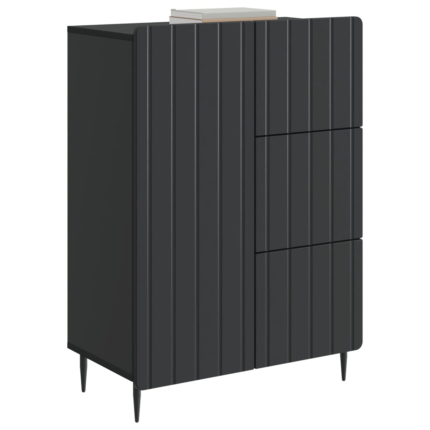 Sideboard with Drawer Black 66 x 34.5 x 91.5 cm Engineered Wood