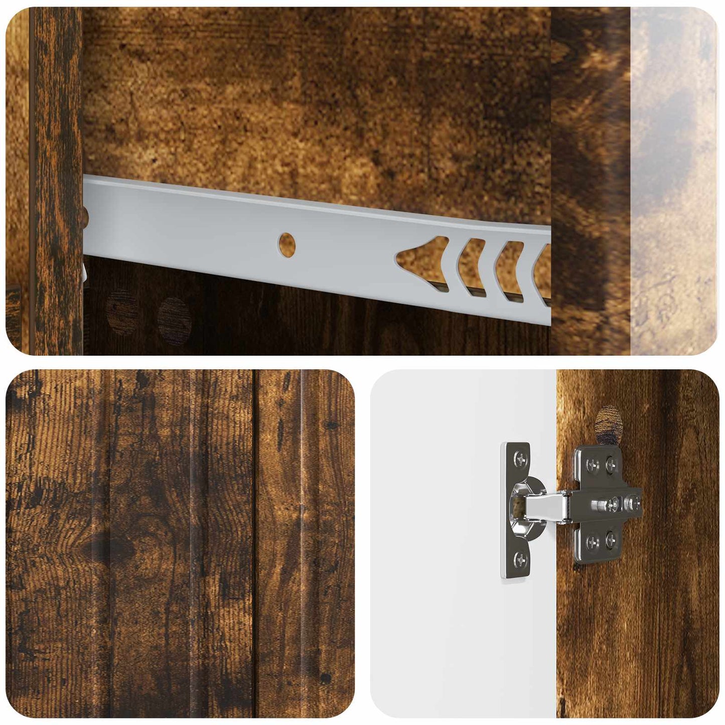 Sideboard Smoked Oak 66 x 34.5 x 91.5 cm Engineered Wood