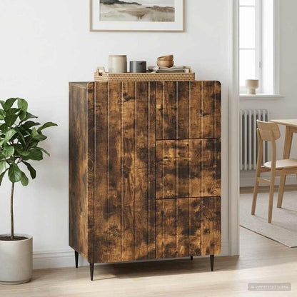 Sideboard Smoked Oak 66 x 34.5 x 91.5 cm Engineered Wood