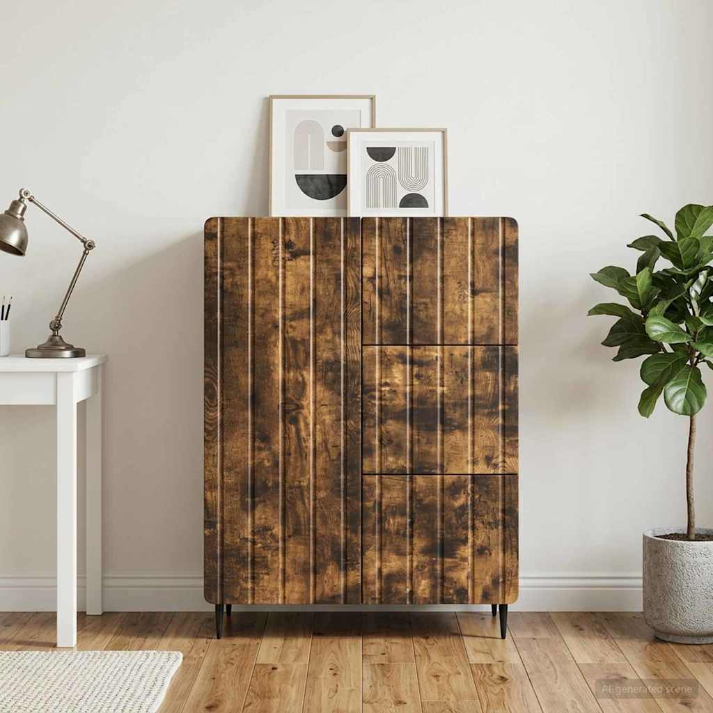 Sideboard Smoked Oak 66 x 34.5 x 91.5 cm Engineered Wood