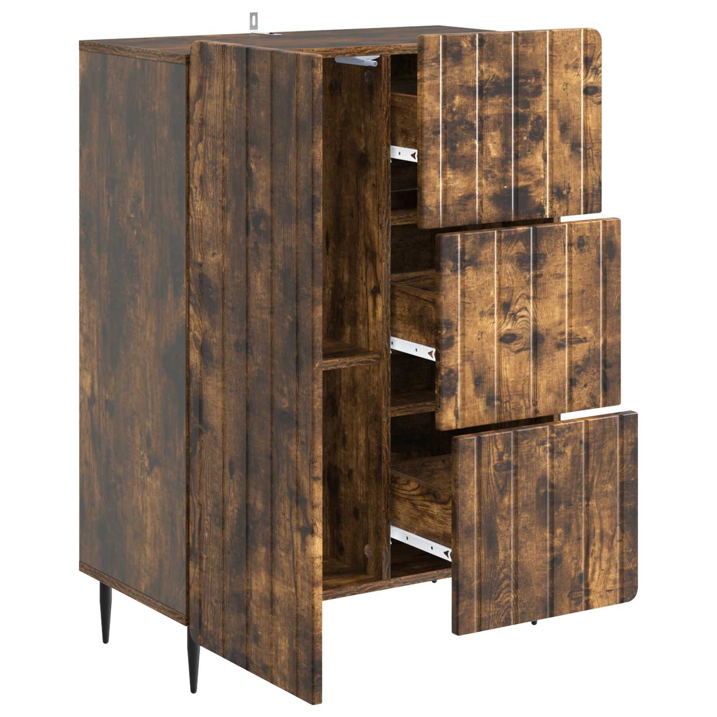Sideboard Smoked Oak 66 x 34.5 x 91.5 cm Engineered Wood