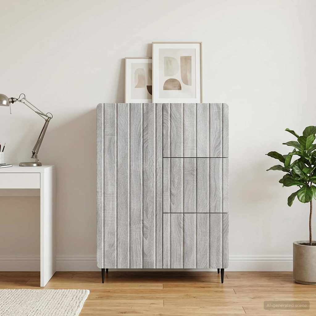 Sideboard Grey Sonoma 66 x 34.5 x 91.5 cm Engineered Wood