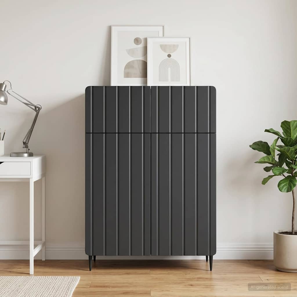 Sideboard Black 66 x 34.5 x 92 cm Engineered Wood