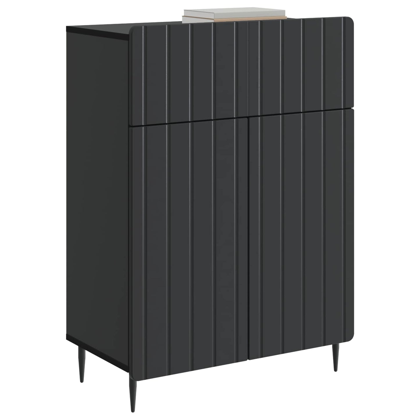 Sideboard with Drawer Black 66 x 34.5 x 92 cm Engineered Wood