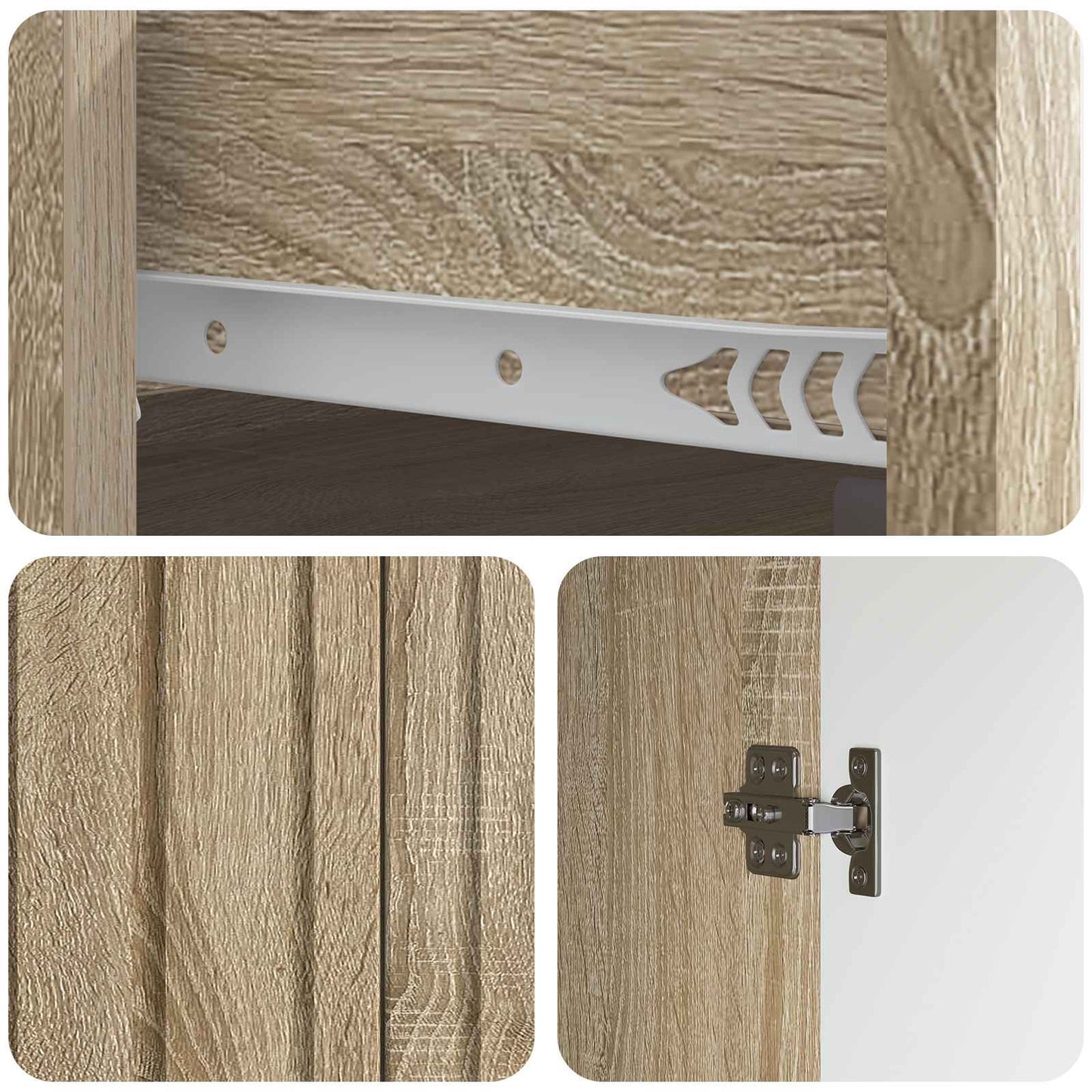 Sideboard Sonoma Oak 66 x 34.5 x 92 cm Engineered Wood