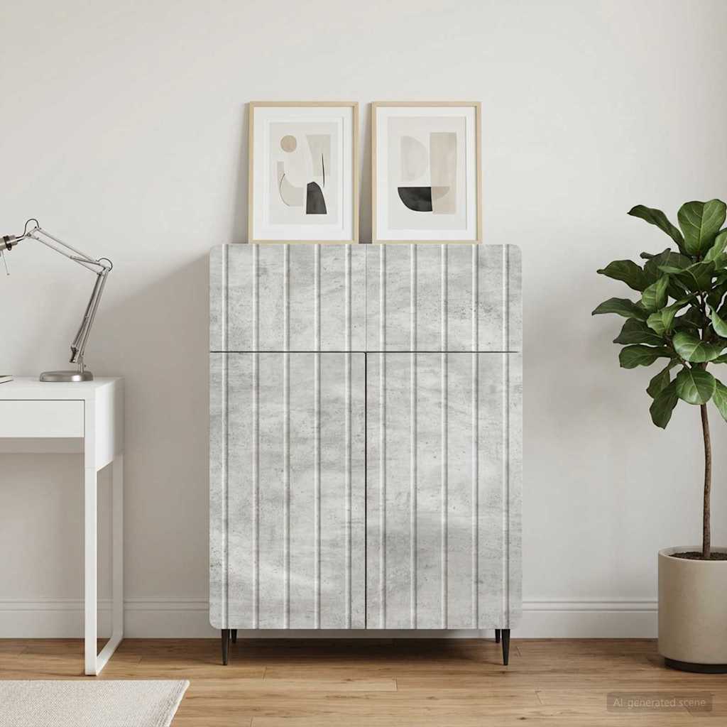 Sideboard Concrete Grey 66 x 34.5 x 92 cm Engineered Wood