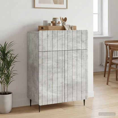 Sideboard Concrete Grey 66 x 34.5 x 92 cm Engineered Wood