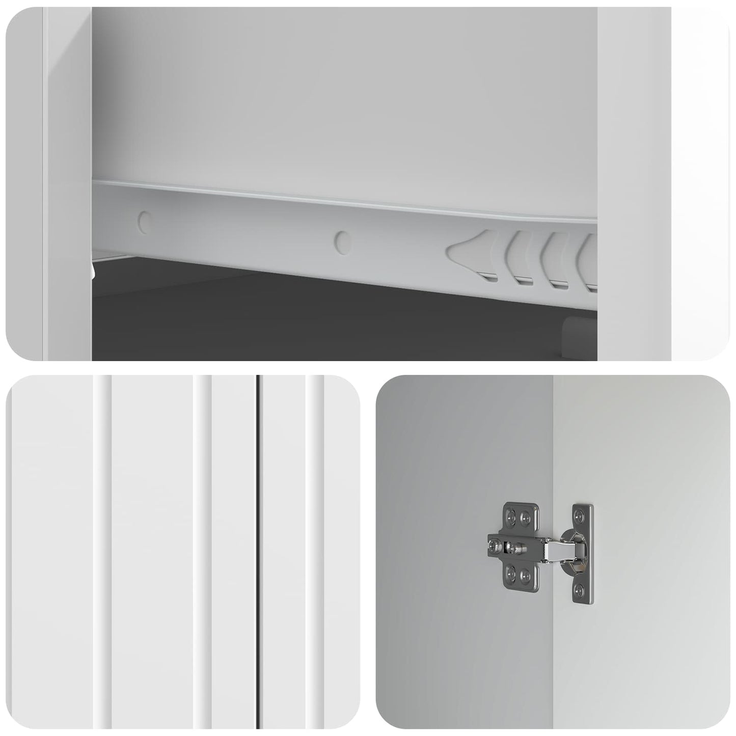 Sideboard High Gloss White 66 x 34.5 x 92 cm Engineered Wood
