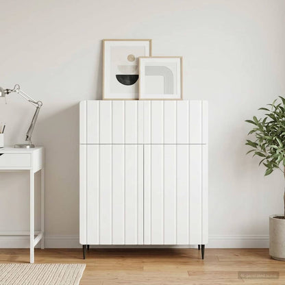 Sideboard High Gloss White 66 x 34.5 x 92 cm Engineered Wood