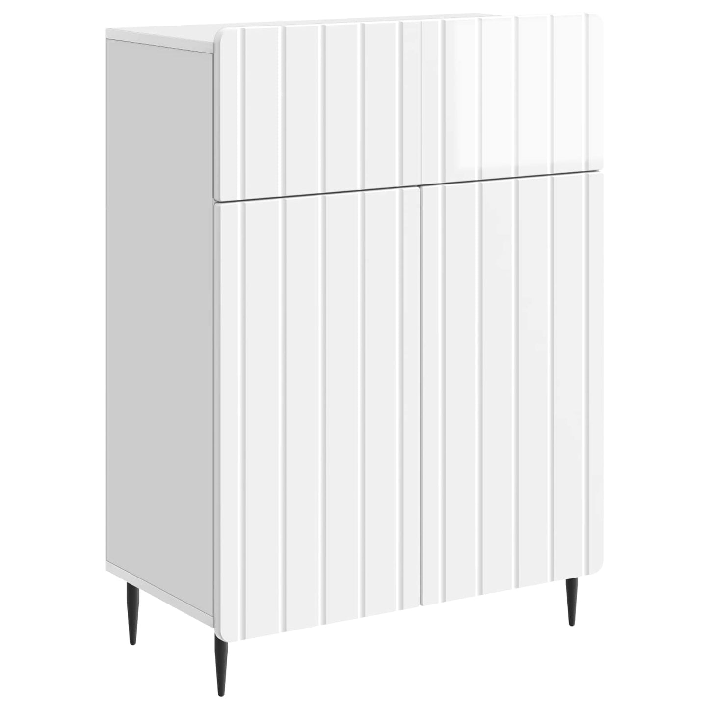 Sideboard High Gloss White 66 x 34.5 x 92 cm Engineered Wood