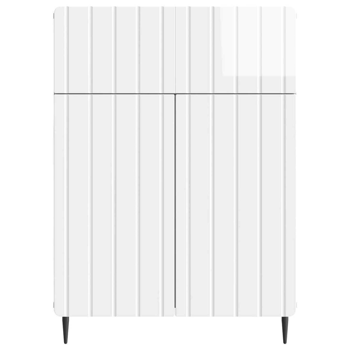 Sideboard High Gloss White 66 x 34.5 x 92 cm Engineered Wood