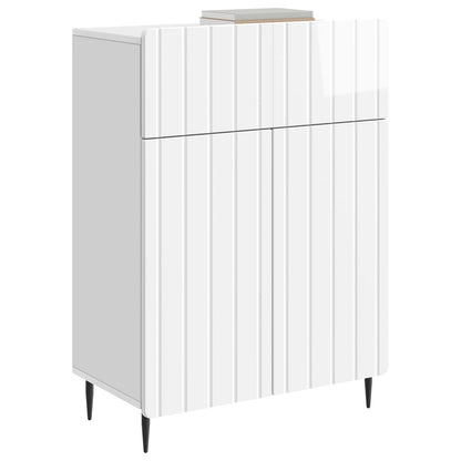 Sideboard High Gloss White 66 x 34.5 x 92 cm Engineered Wood