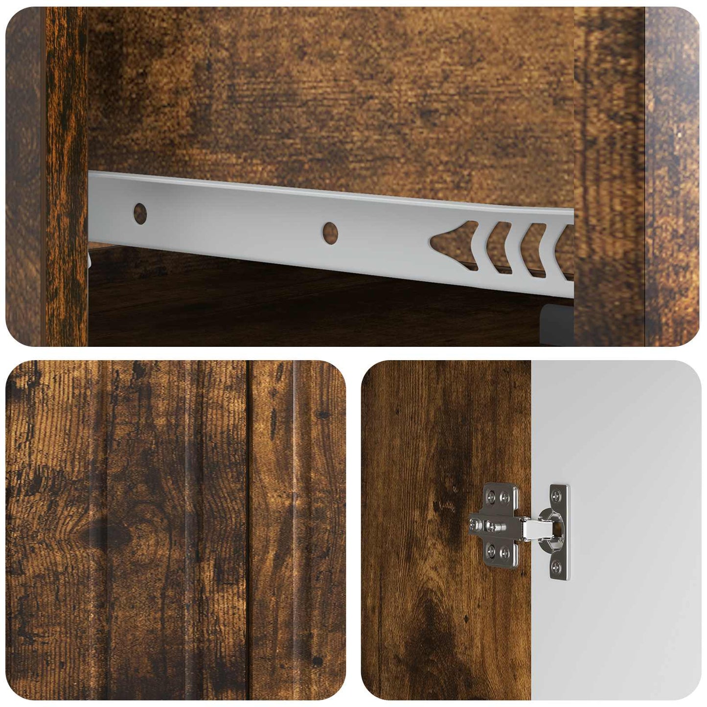 Sideboard Smoked Oak 66 x 34.5 x 92 cm Engineered Wood